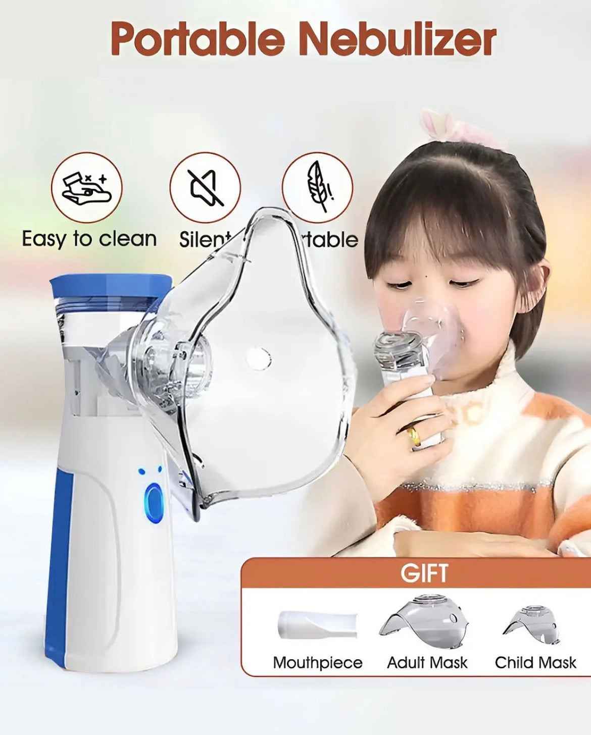 Portable Mesh Nebulizer - Dual Power Ultrasonic Atomizer Best Nebulizer For Kids And Adults
