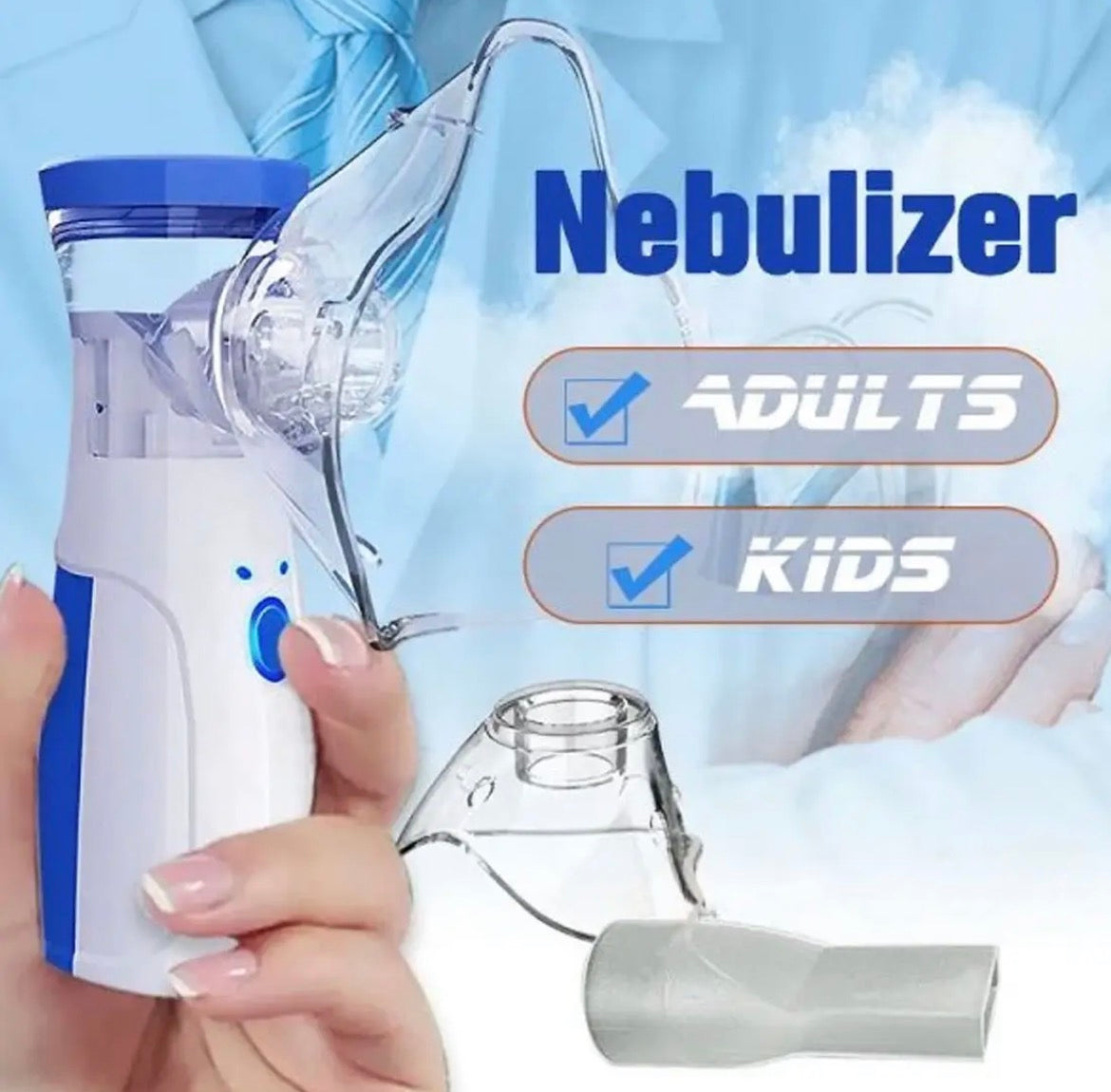 Portable Mesh Nebulizer - Dual Power Ultrasonic Atomizer Best Nebulizer For Kids And Adults