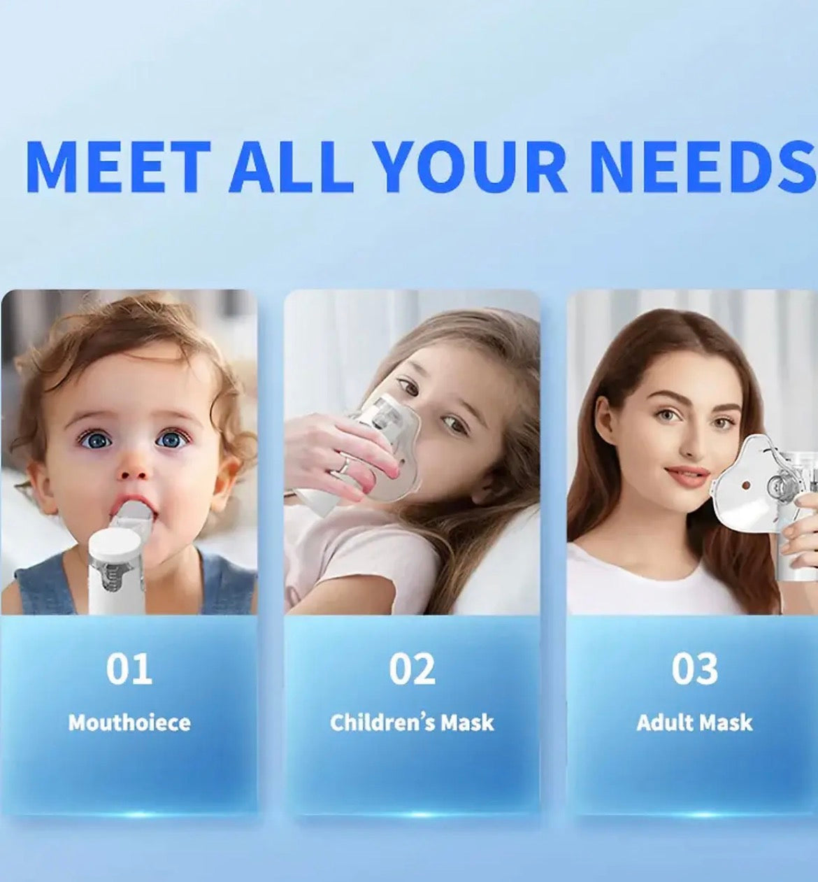 Portable Mesh Nebulizer - Dual Power Ultrasonic Atomizer Best Nebulizer For Kids And Adults